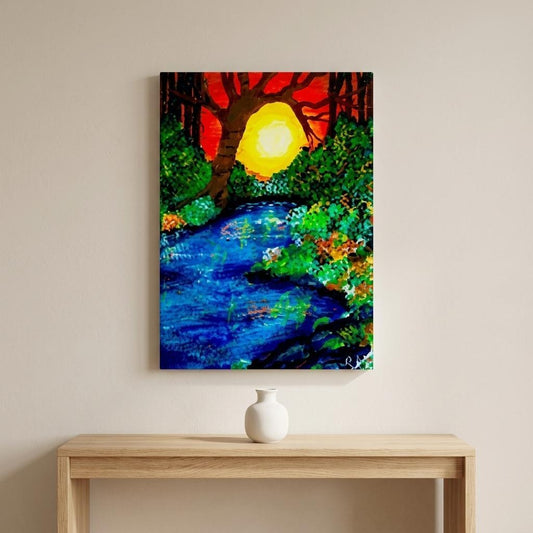 The River of Sleep - Bold Vivid Landscape Canvas Print & Fine Art Poster