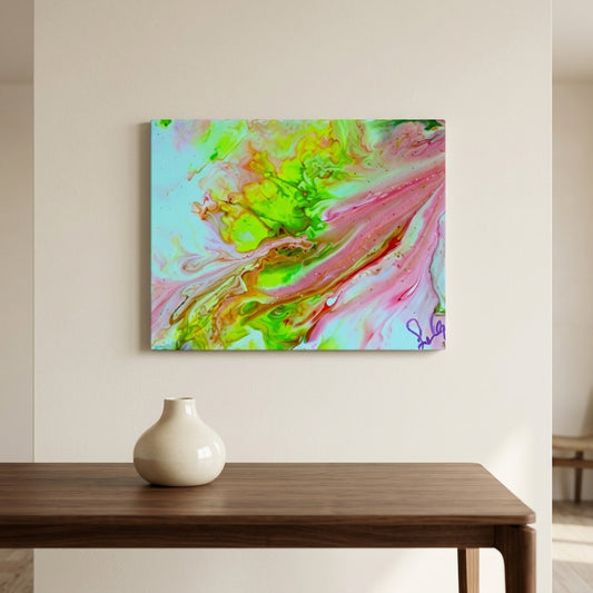 Synesthesia - Vibrant Neon Fluid Acrylic Abstract Art