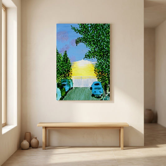 The Portal at Dawn - Minimalist Scenic Gateway Contemporary Art