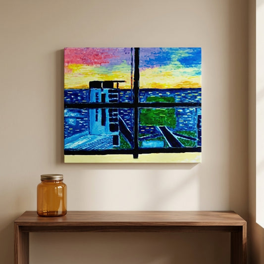 Architect of the Lucid State - Geometric Urban Dreamscape Wall Art