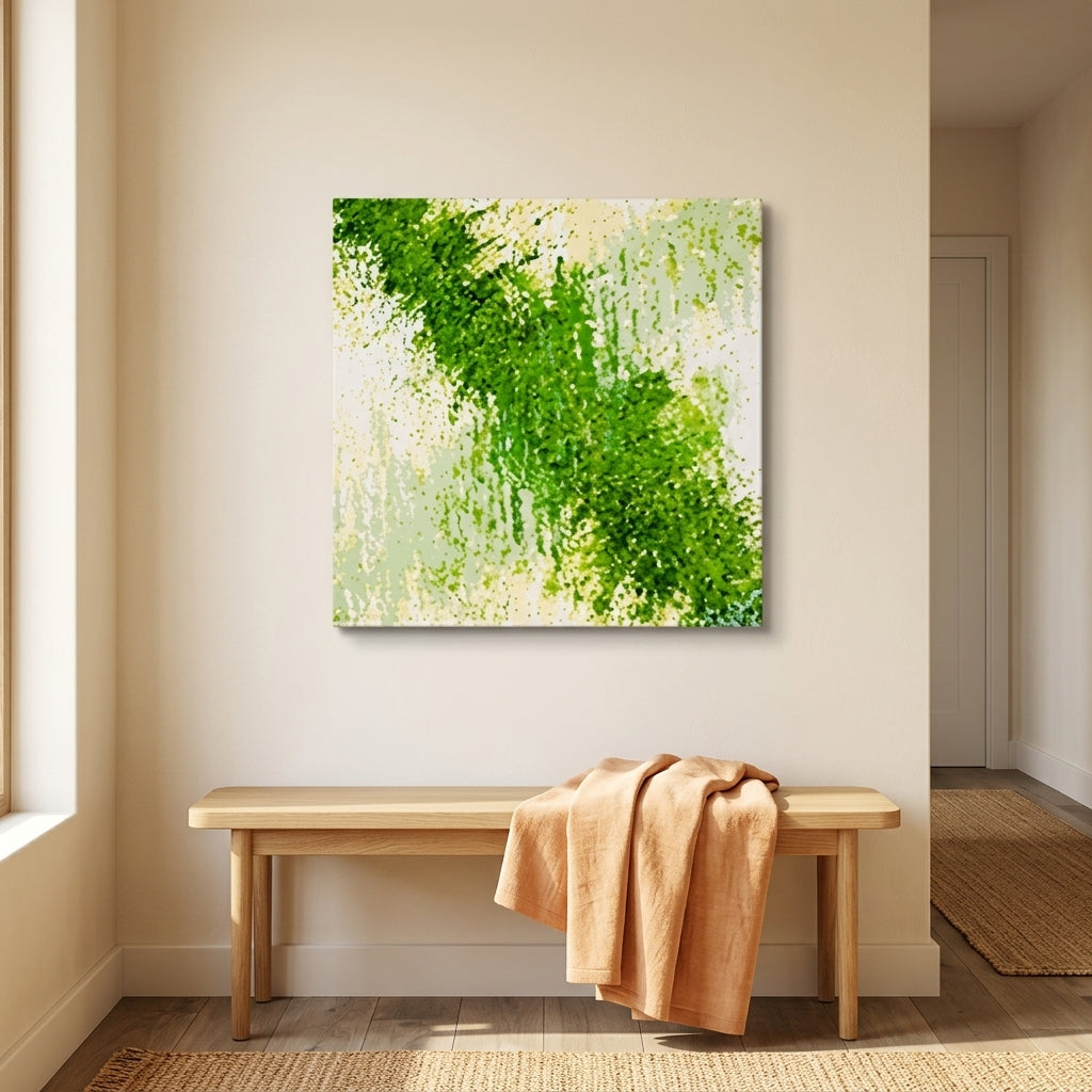 Crossing the Divide - Minimalist Green Abstract Canvas Print & Fine Art