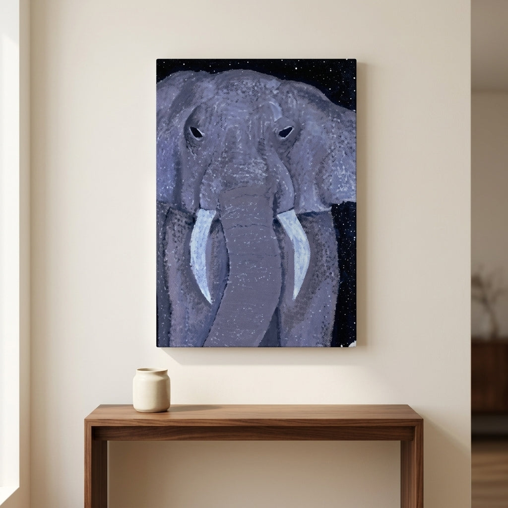 Guardian of Eternal Memory - Conceptual Cosmic Animal Canvas Print