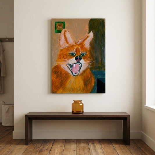 The Familiar Stranger - Whimsical Surrealist Animal Portrait Wall Decor