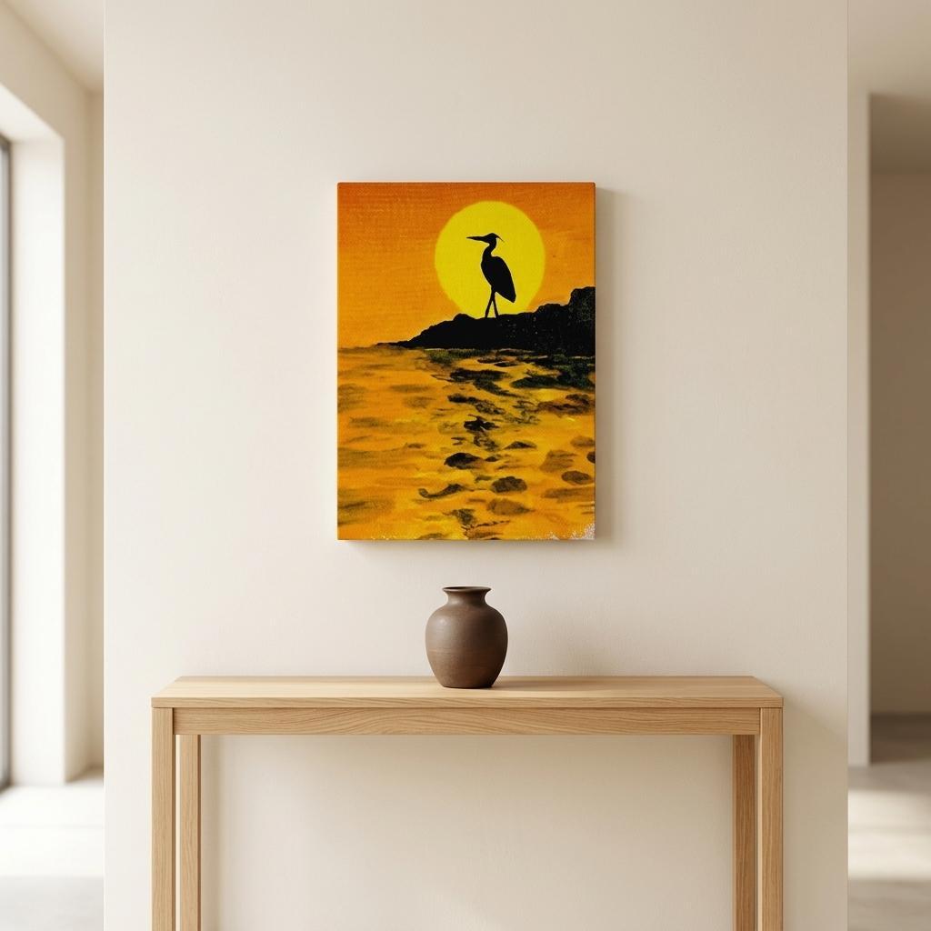 The Solitary Watcher - Golden Ethereal Wildlife Contemporary Art